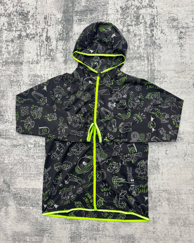 Under Armour Graphic Print Windbreaker - Black/Green