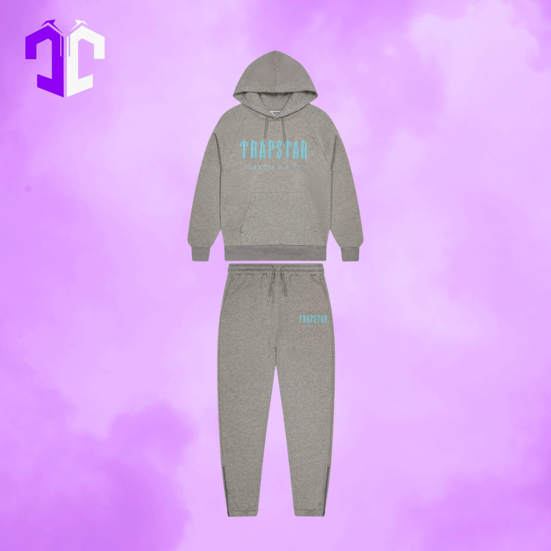 Trapstar Decoded Tracksuit - Grey/Light Blue