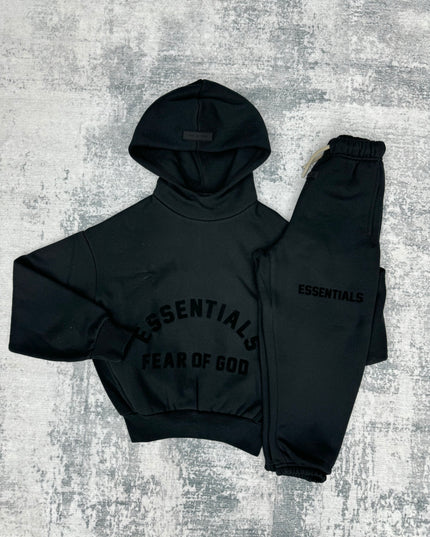 Fear Of God Essentials Kids Tracksuit - Limo Black