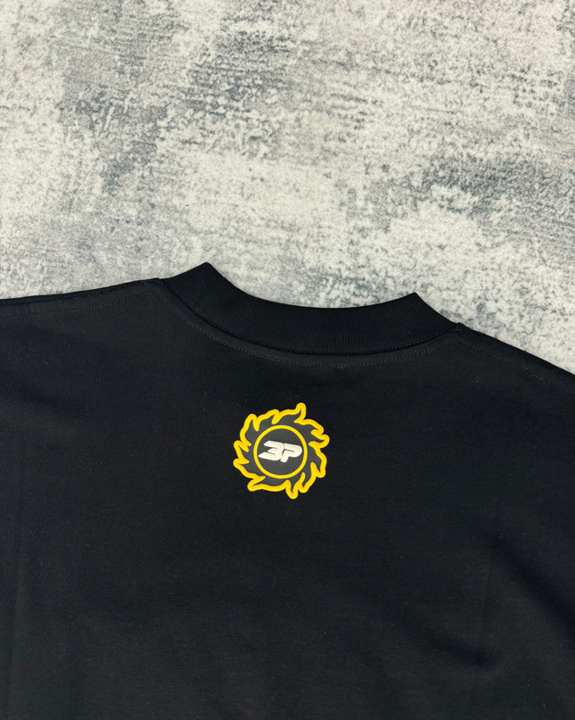 Broken Planet Crest Logo Tee - Black Yellow