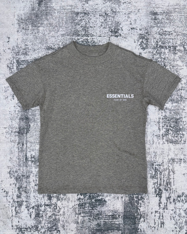 Fear Of God Essentials Kids Tee - Dark Heather Oatmeal