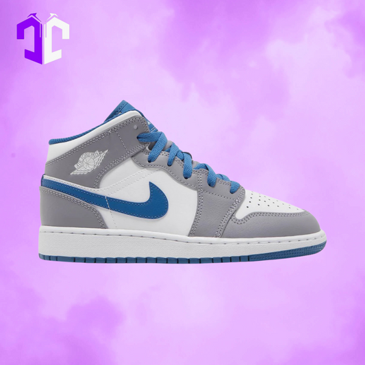 Air Jordan 1 Mid GS - True Blue Cement