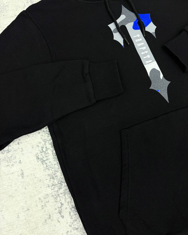 Trapstar Irongate T Camo Hoodie - Black/Blue