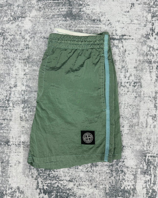 Stone Island Kids Nylon Metal Shorts - Green