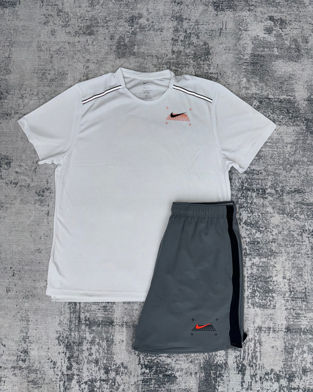 Nike Graphic Miler Challenger Set - White/Grey/Orange