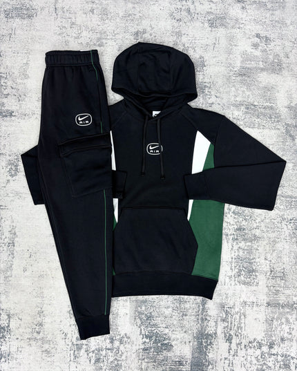Nike Air Fleece Cargo Tracksuit - Black/Green