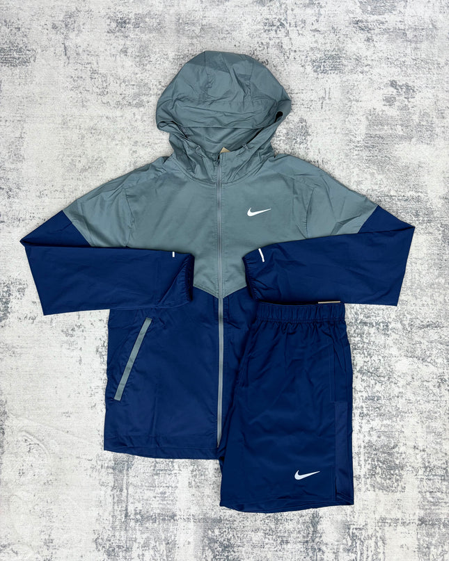 Nike Repel Windbreaker/Shorts Set - Grey Midnight Navy