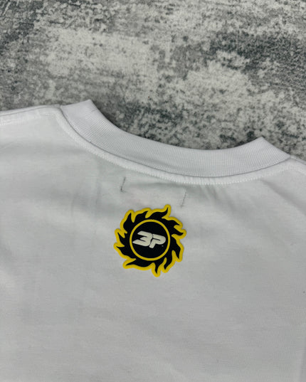 Broken Planet Globe Tee - White/Blue/Yellow