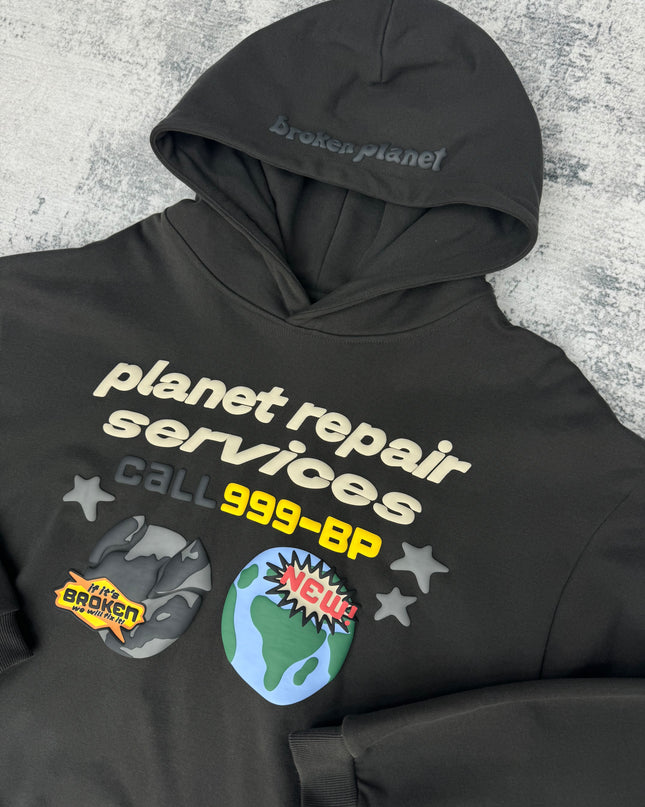 Broken Planet ‘Repair Services’ Hoodie - Soot Black