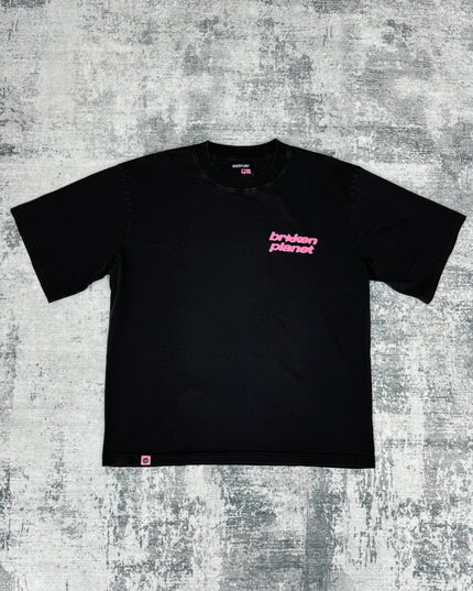 Broken Planet Basics Tee - Dark Brown/Pink