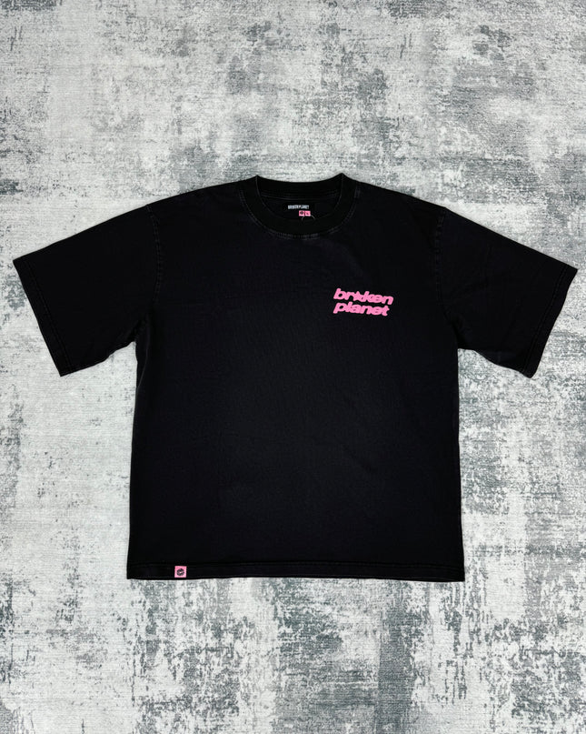Broken Planet Basics Tee - Dark Brown/Pink