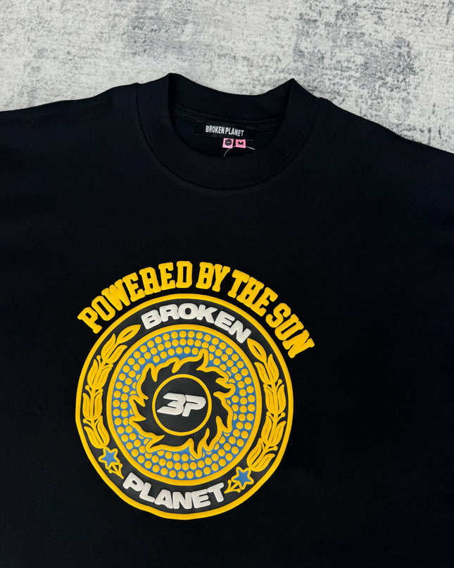 Broken Planet Crest Logo Tee - Black Yellow