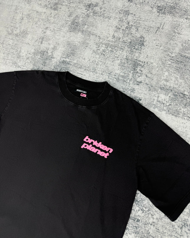Broken Planet Basics Tee - Dark Brown/Pink