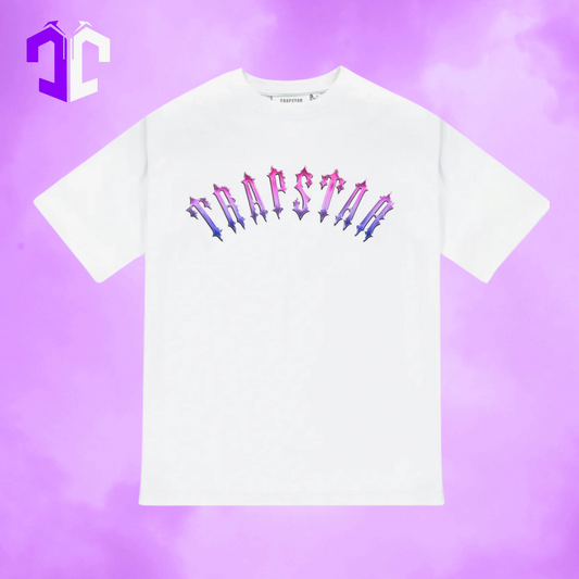 Trapstar Liquid Arch Tee - White/Pink/Purple