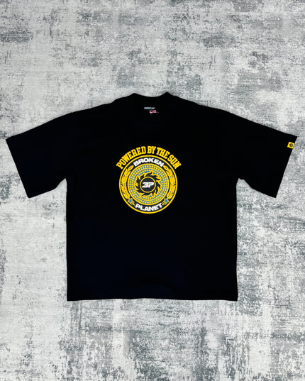 Broken Planet Crest Logo Tee - Black Yellow
