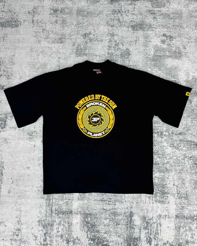 Broken Planet Crest Logo Tee - Black Yellow