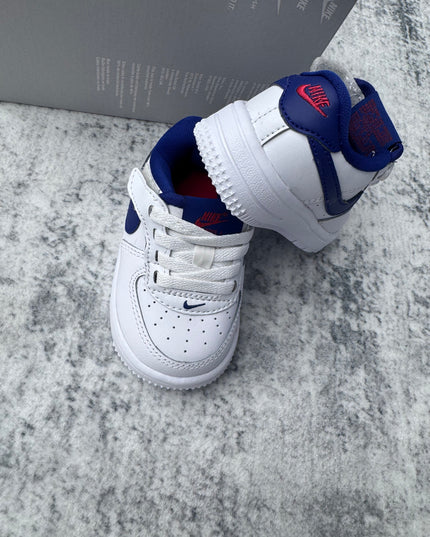 Nike Air Force 1 EasyOn Toddler - White/Deep Blue
