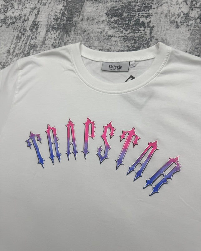 Trapstar Liquid Arch Tee - White/Pink/Purple