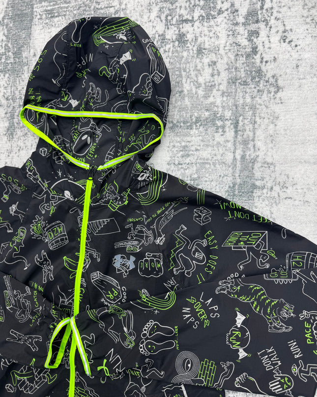 Under Armour Graphic Print Windbreaker - Black/Green