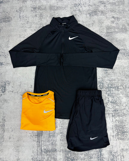 Nike Zip/Tee/Shorts Bundle - Black/Orange