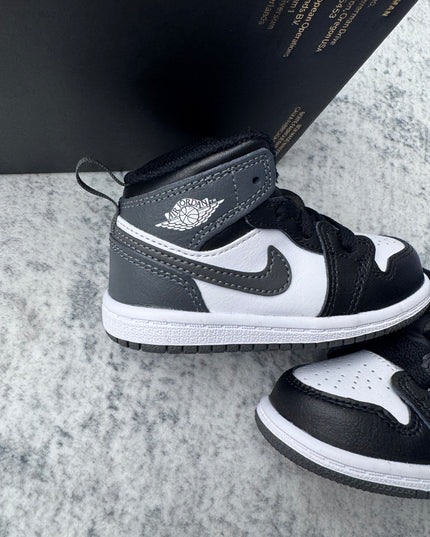 Air Jordan 1 Mid Toddler - Black/Grey