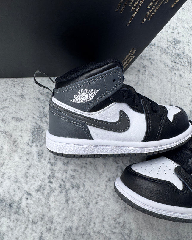 Air Jordan 1 Mid Toddler - Black/Grey