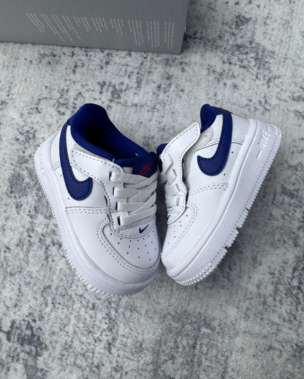 Nike Air Force 1 EasyOn Toddler - White/Deep Blue