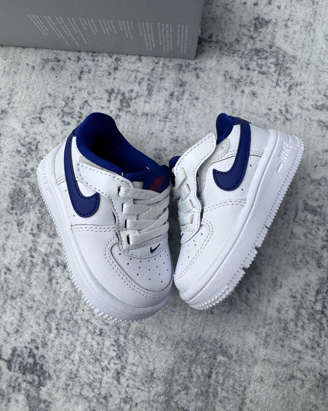 Nike Air Force 1 EasyOn Toddler - White/Deep Blue