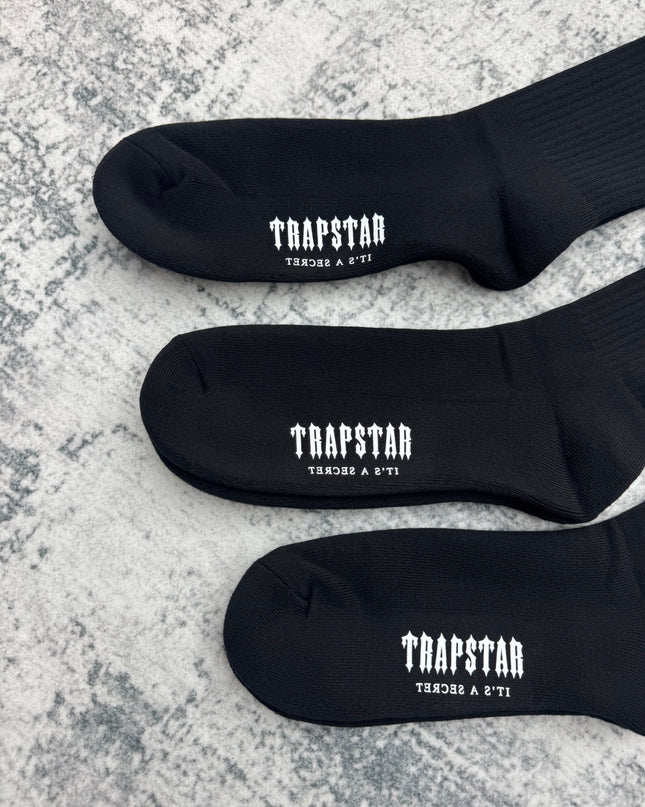 Trapstar Irongate Socks - Black (3 Pack)