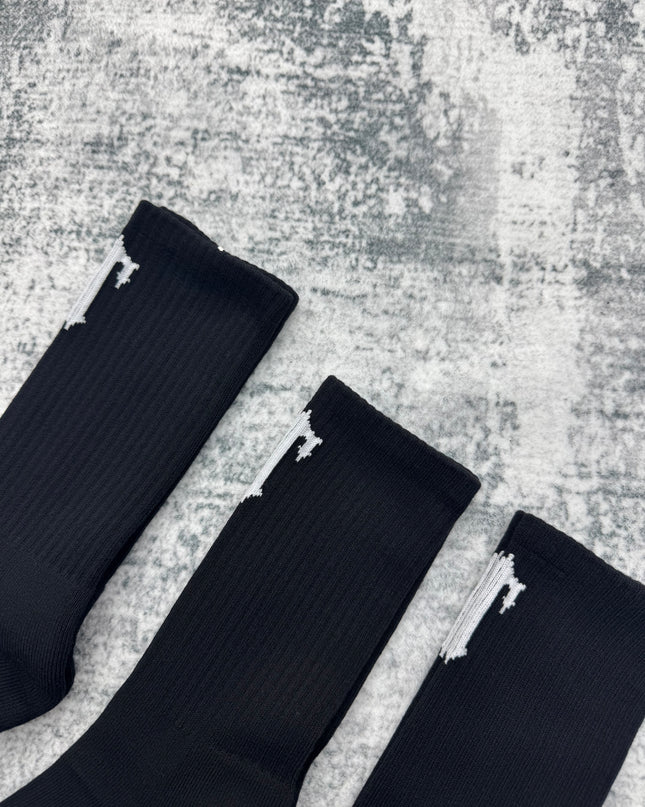 Trapstar Irongate Socks - Black (3 Pack)