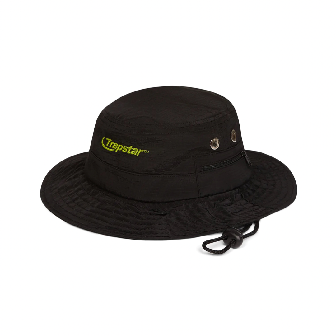 Trapstar Ripstop Bucket Hat - Black/Lime